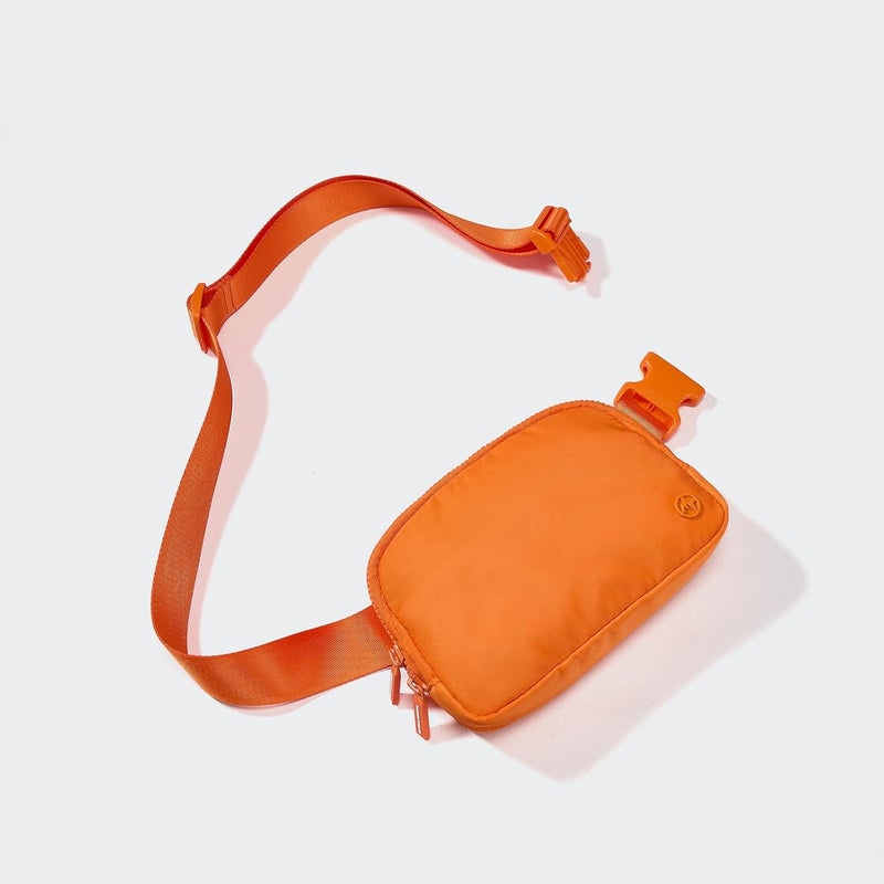 Pander Two Way Zipper Fanny Pack Nylon Everywhere Belt Bag for Women, Water Repellent Waist Packs, Crossbody Bags with Adjustable Strap (Dark Orange). - Image 2